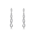 Moissanite Twist Infinity Drop Earrings In 925 Sterling Silver Geometric Dangle Earrings