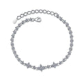 Bracelet with 1.38 Carat Moissanite Stones in Elegant Sterling Silver Featuring Floral Motifs