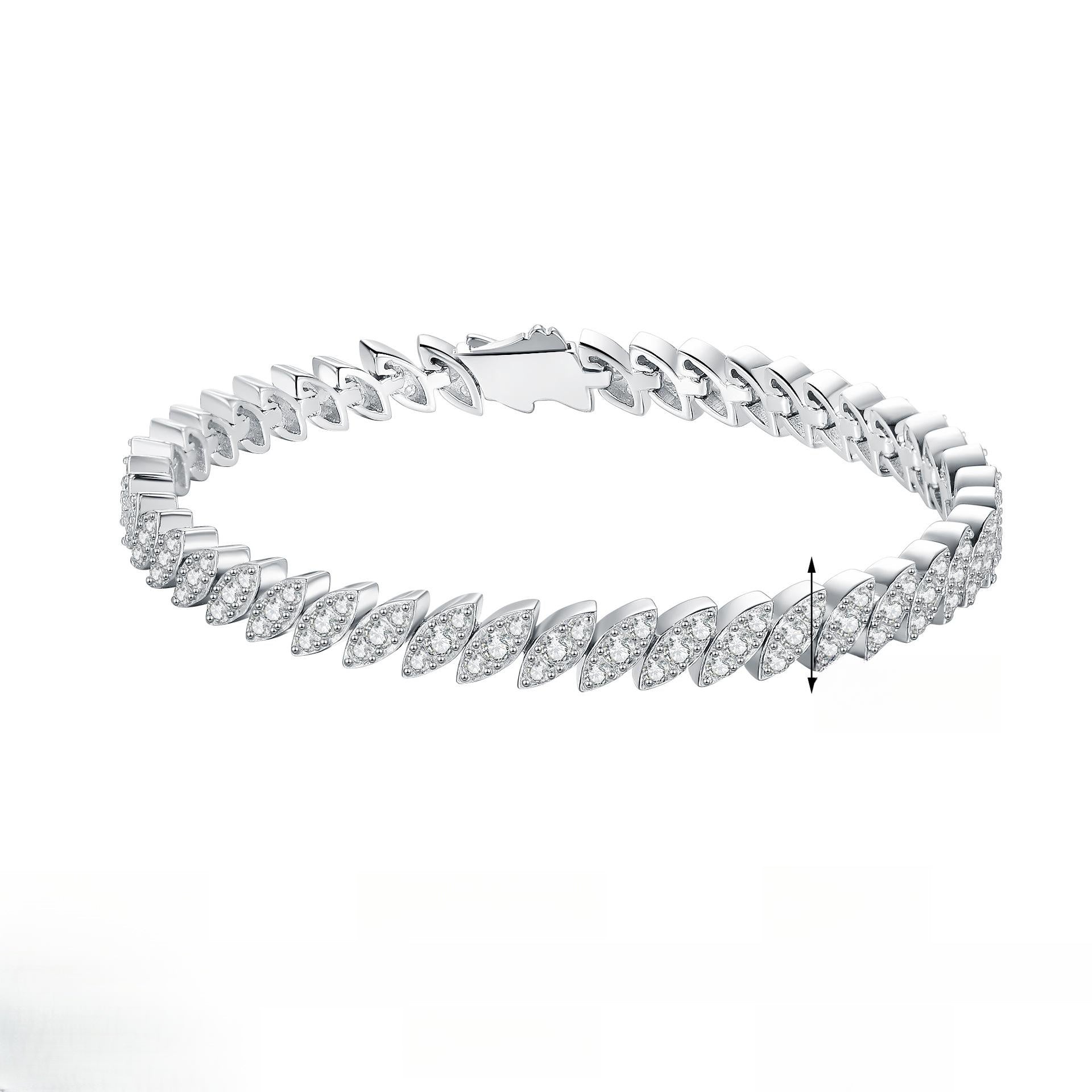 Moissanite Full Diamond Bracelet in Sterling Silver with Celestial and Geometric Designs for Women