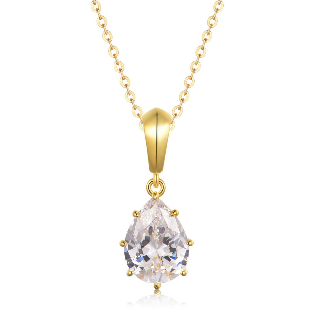 Pear Cut D Color Moissanite Necklace 925 Sterling Silver