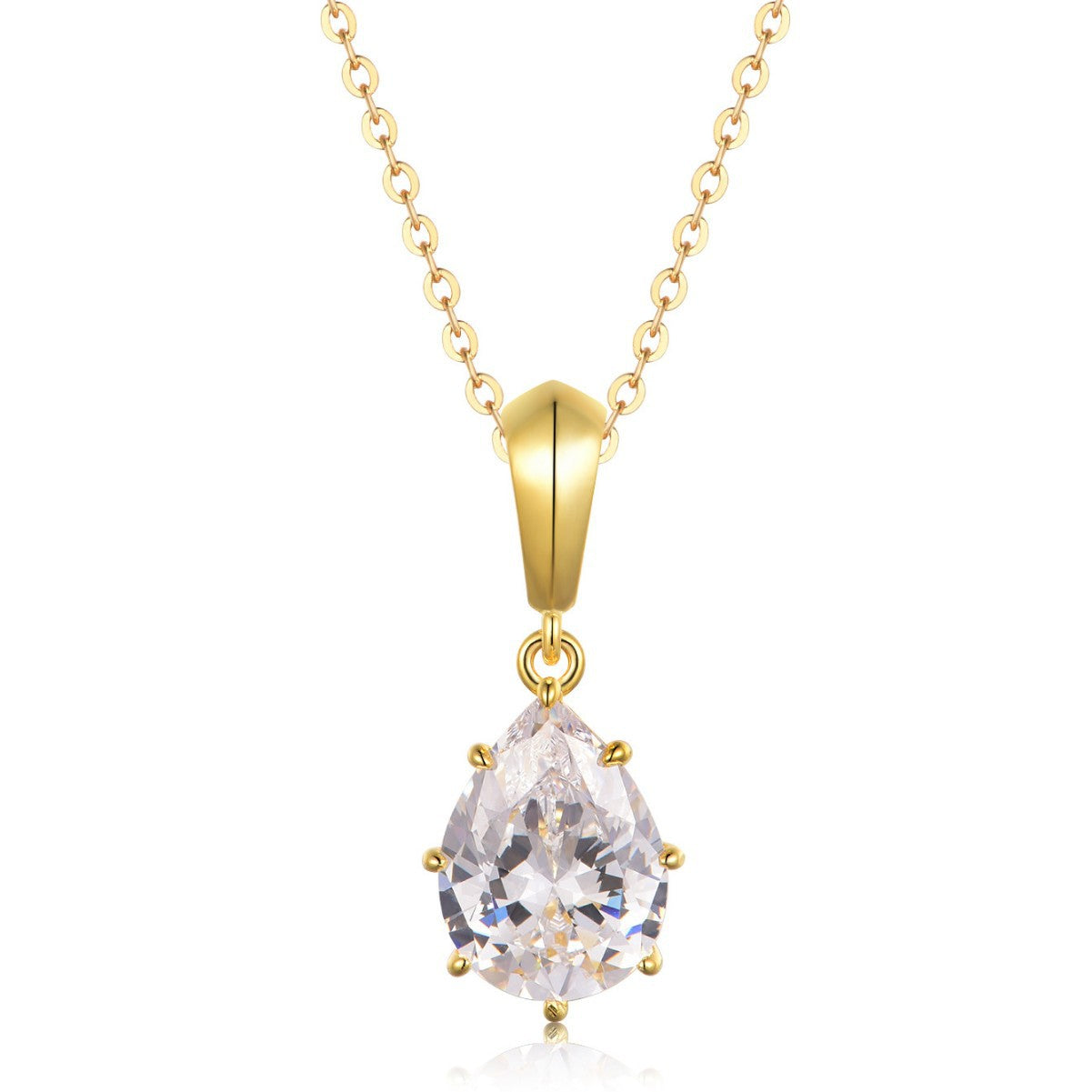 Pear Cut D Color Moissanite Necklace 925 Sterling Silver
