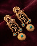 Retro Geometric Turquoise Earrings – Silver 925 Gold Plated