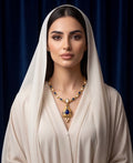 Navy Blue Pearl-Inspired 21K Gold-Plated 925 Sterling Silver Necklace