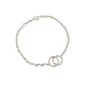 Party Double Circles 925 Sterling Silver Chain Bracelet