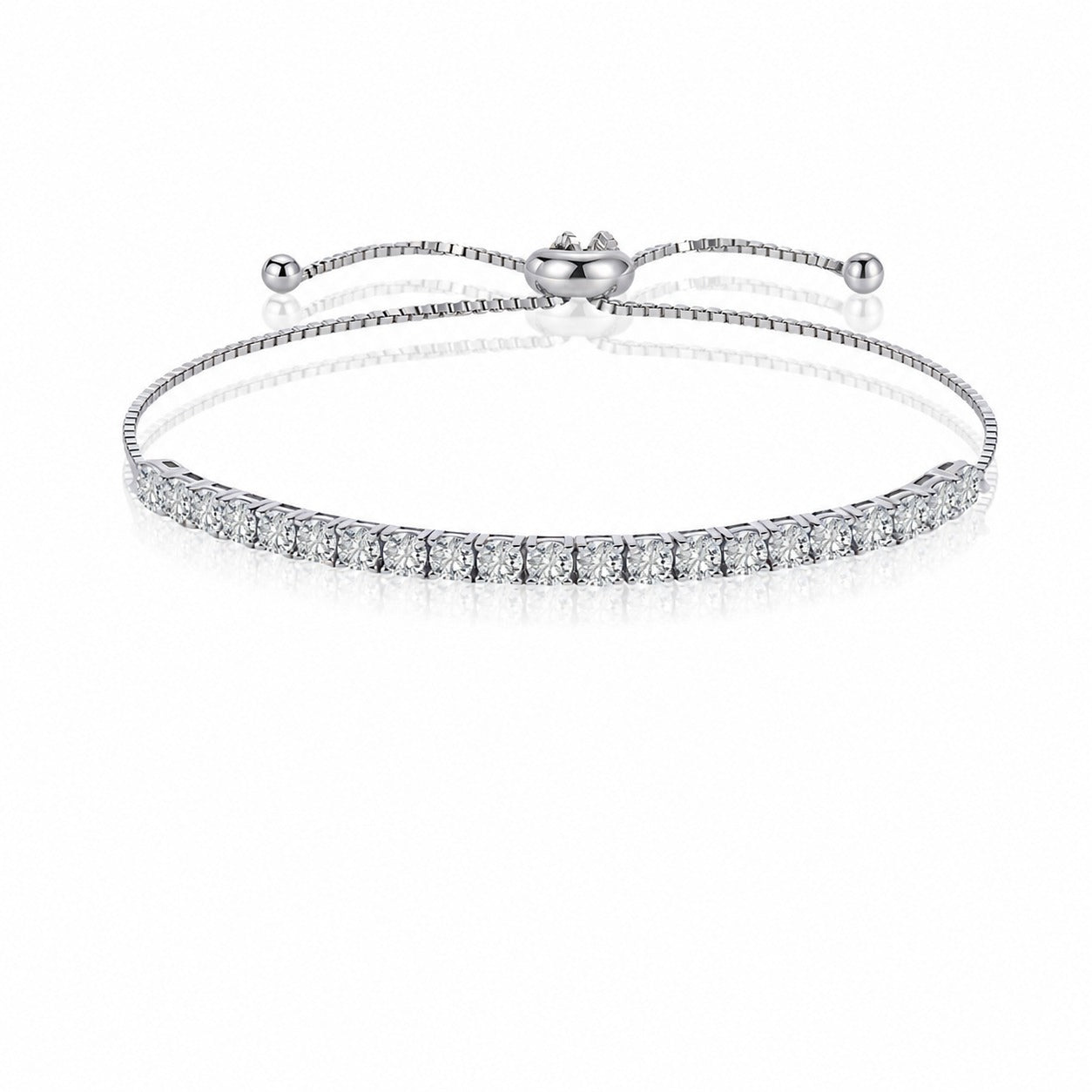Lightly Luxurious European-Style Moissanite  925 Sterling Silver Bracelet