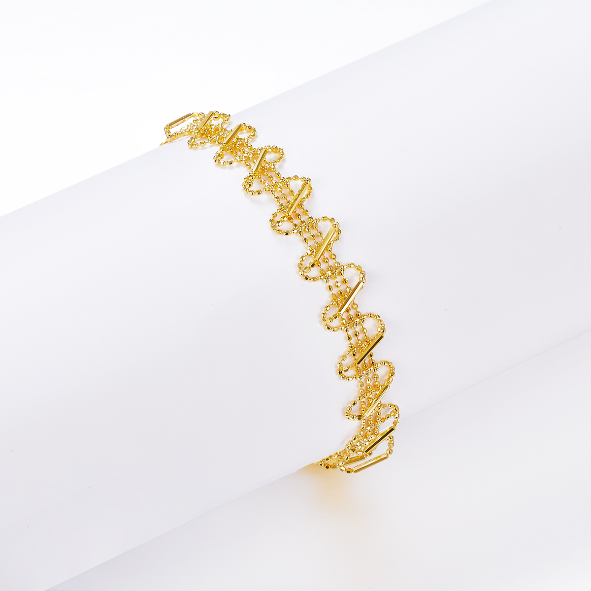 Italian Lace Woven Link Bracelet in 925 Sterling Silver