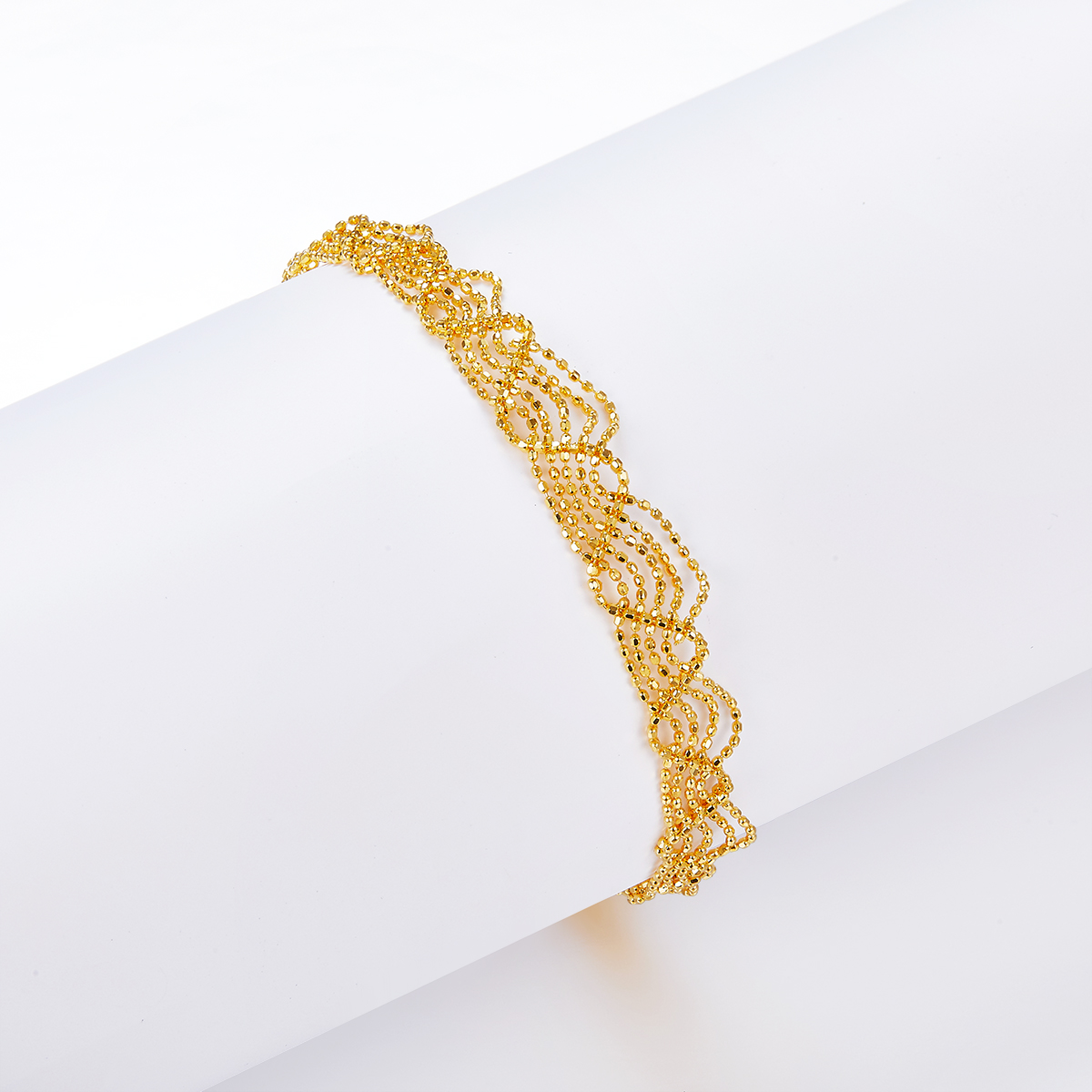 Italian Lace-Inspired Beaded Weave Bracelet in 925 Sterling Silver