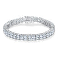 Oval-Cut Moissanite Classic Tennis Bracelet in 925 Sterling Silver