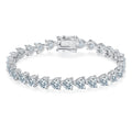 Heart-Cut Moissanite Tennis Bracelet in 925 Sterling Silver